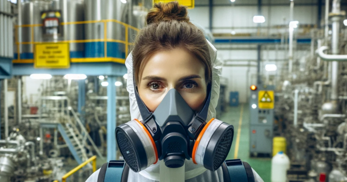 Professionnelle portant une protection respiratoire